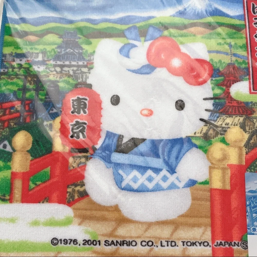 NEW Hello Kitty Mini Hand Towel Sanrio Japan 2001 Gotochi Tokyo Wash Cloth Towel